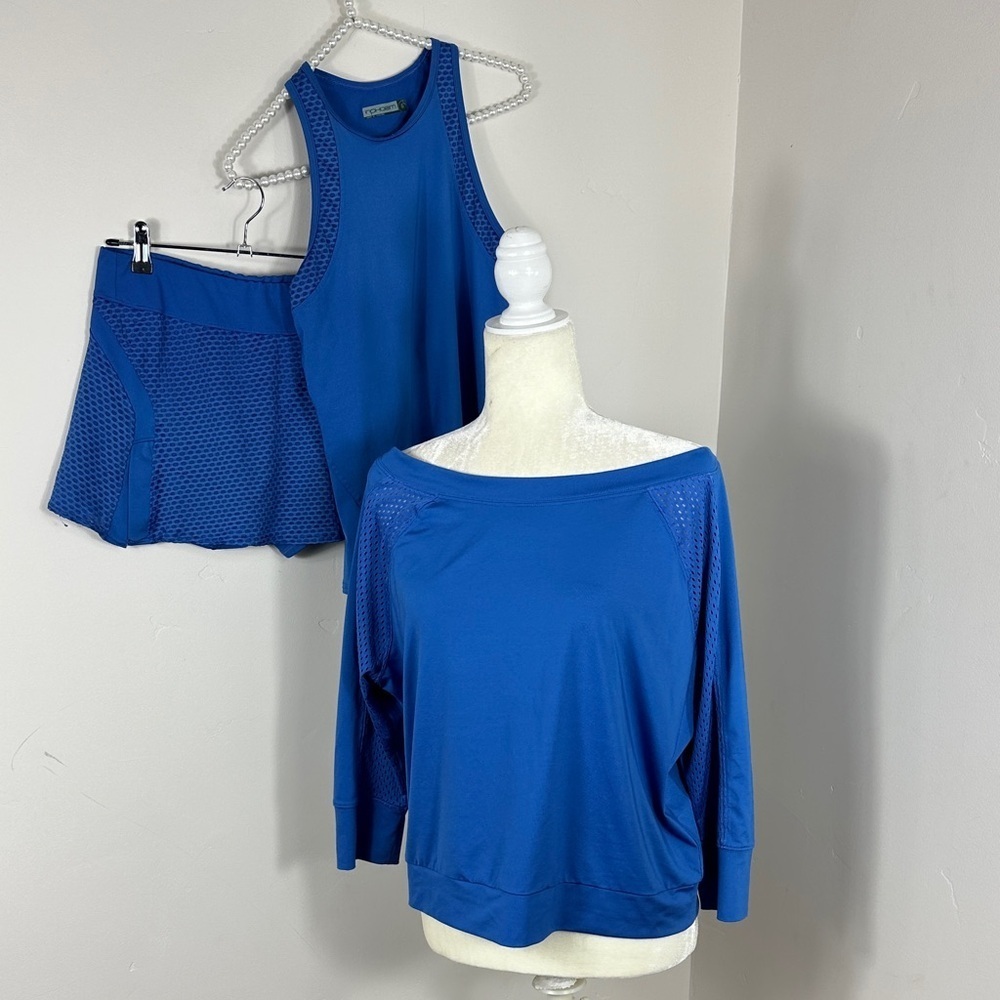 InPhorm Blue Tennis Outfit Tank Skirt Top Small